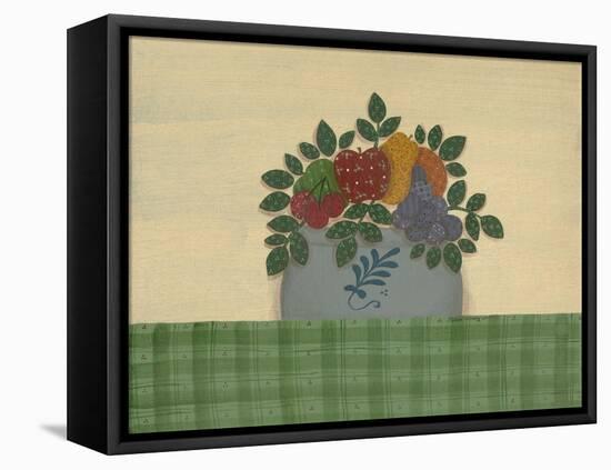 Fruit with Green Tablecloth-Debbie McMaster-Framed Premier Image Canvas