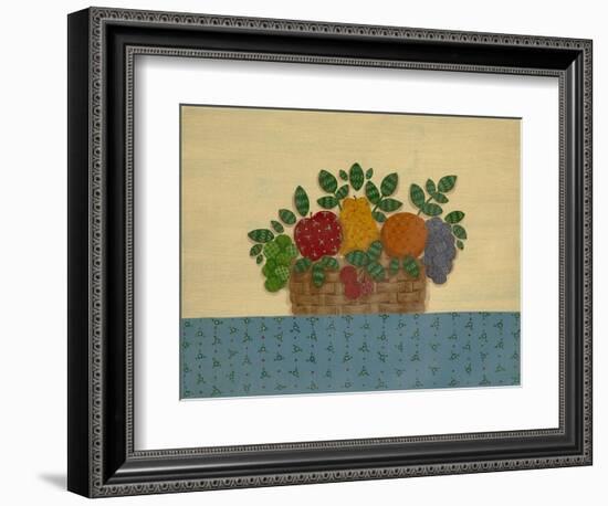 Fruit with Lt. Blue Tablecloth-Debbie McMaster-Framed Premium Giclee Print