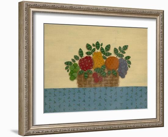 Fruit with Lt. Blue Tablecloth-Debbie McMaster-Framed Giclee Print