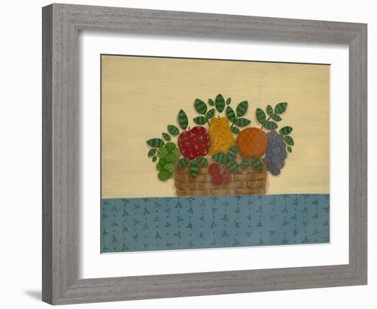 Fruit with Lt. Blue Tablecloth-Debbie McMaster-Framed Giclee Print