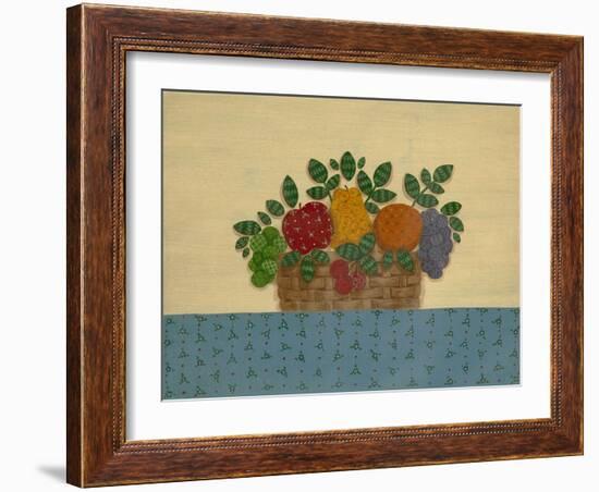 Fruit with Lt. Blue Tablecloth-Debbie McMaster-Framed Giclee Print