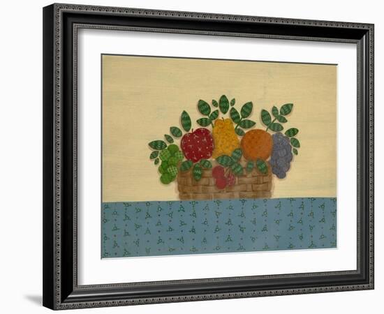 Fruit with Lt. Blue Tablecloth-Debbie McMaster-Framed Giclee Print