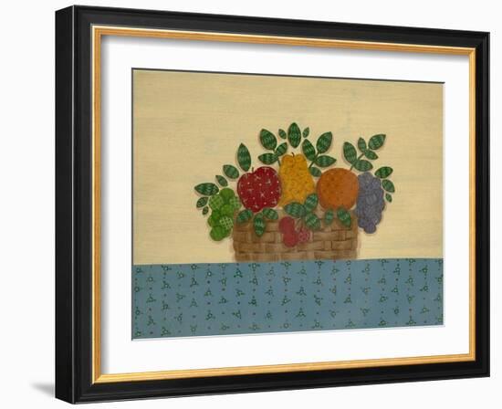 Fruit with Lt. Blue Tablecloth-Debbie McMaster-Framed Giclee Print