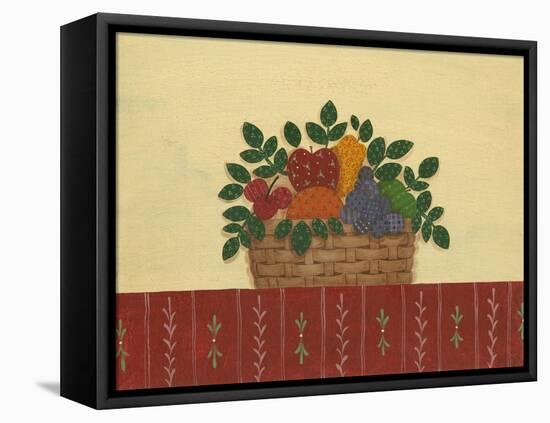 Fruit with Red Tablecloth-Debbie McMaster-Framed Premier Image Canvas