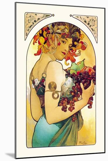 Fruit-Alphonse Mucha-Mounted Art Print