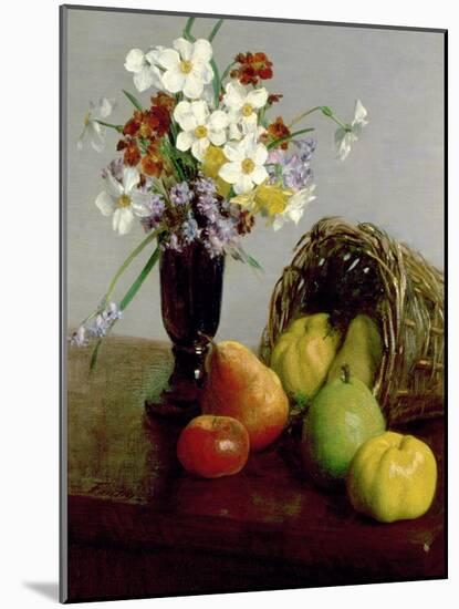 Fruits and Flowers, 1866-Henri Fantin-Latour-Mounted Giclee Print