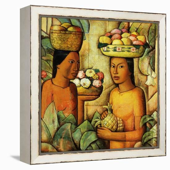 Fruits and Flowers; Frutas Y Flores, (Oil on Canvas)-Alfredo Ramos Martinez-Framed Premier Image Canvas