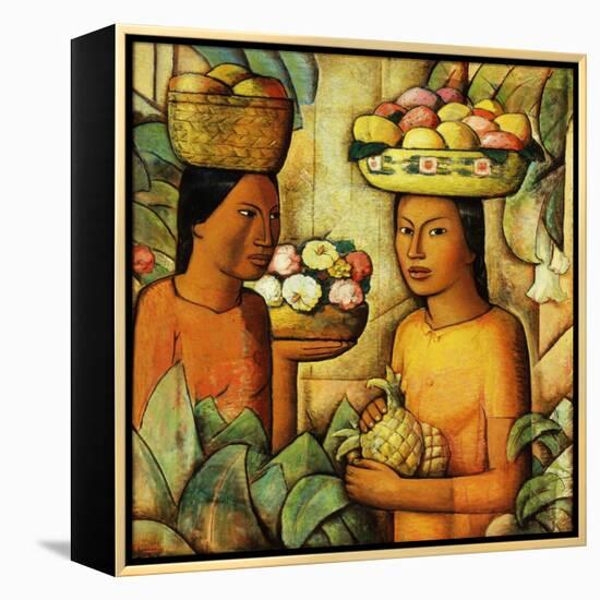 Fruits and Flowers; Frutas Y Flores, (Oil on Canvas)-Alfredo Ramos Martinez-Framed Premier Image Canvas