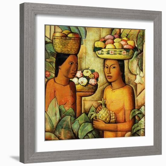 Fruits and Flowers; Frutas Y Flores, (Oil on Canvas)-Alfredo Ramos Martinez-Framed Giclee Print