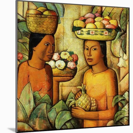 Fruits and Flowers; Frutas Y Flores, (Oil on Canvas)-Alfredo Ramos Martinez-Mounted Giclee Print