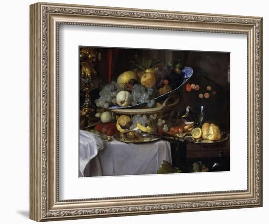 Fruits and Rich Dishes on a Table, 1640, Detail-Jan Davidsz. de Heem-Framed Giclee Print