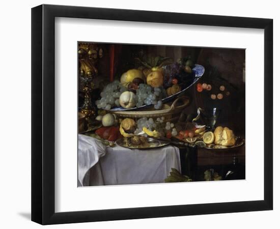 Fruits and Rich Dishes on a Table, 1640, Detail-Jan Davidsz. de Heem-Framed Giclee Print