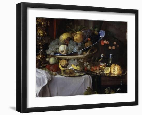 Fruits and Rich Dishes on a Table, 1640, Detail-Jan Davidsz. de Heem-Framed Giclee Print