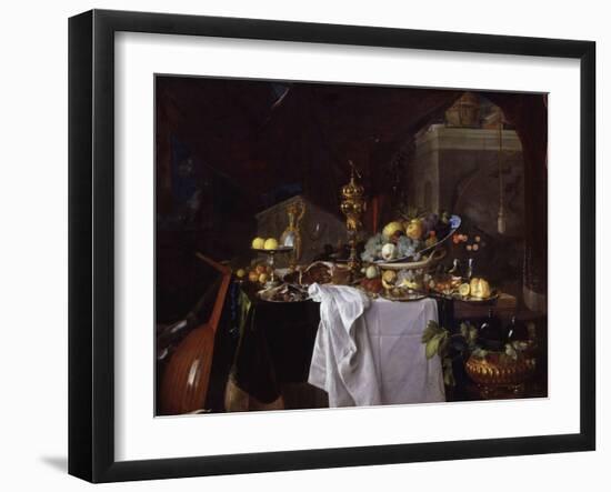 Fruits and Rich Dishes on a Table, 1640-Jan Davidsz. de Heem-Framed Giclee Print
