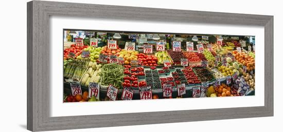 Fruits and vegetables for sale at Pike Place Market, Seattle, Washington State, USA-Panoramic Images-Framed Photographic Print