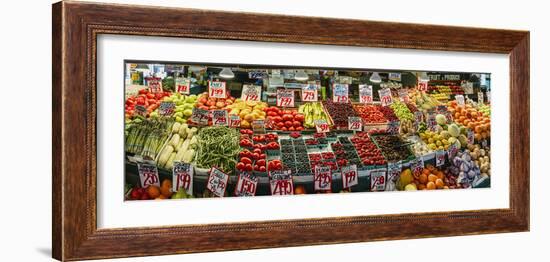 Fruits and vegetables for sale at Pike Place Market, Seattle, Washington State, USA-Panoramic Images-Framed Photographic Print