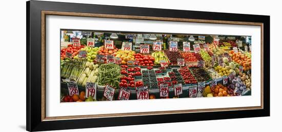 Fruits and vegetables for sale at Pike Place Market, Seattle, Washington State, USA-Panoramic Images-Framed Photographic Print