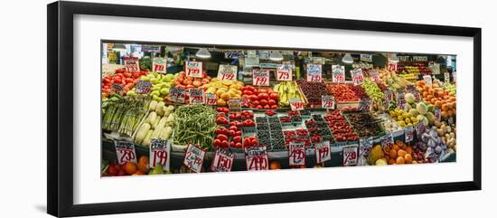 Fruits and vegetables for sale at Pike Place Market, Seattle, Washington State, USA-Panoramic Images-Framed Photographic Print