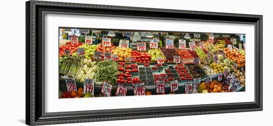 Fruits and vegetables for sale at Pike Place Market, Seattle, Washington State, USA-Panoramic Images-Framed Photographic Print