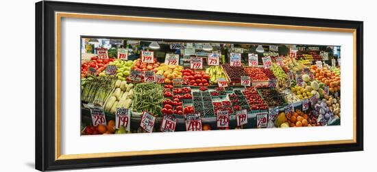 Fruits and vegetables for sale at Pike Place Market, Seattle, Washington State, USA-Panoramic Images-Framed Photographic Print