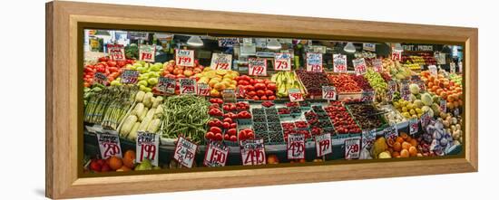 Fruits and vegetables for sale at Pike Place Market, Seattle, Washington State, USA-Panoramic Images-Framed Premier Image Canvas