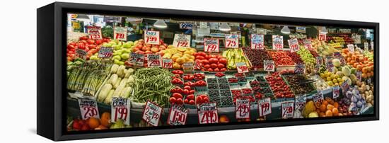 Fruits and vegetables for sale at Pike Place Market, Seattle, Washington State, USA-Panoramic Images-Framed Premier Image Canvas