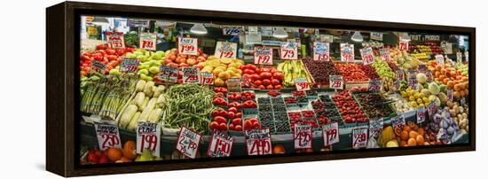 Fruits and vegetables for sale at Pike Place Market, Seattle, Washington State, USA-Panoramic Images-Framed Premier Image Canvas