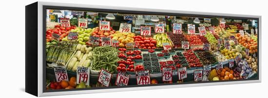 Fruits and vegetables for sale at Pike Place Market, Seattle, Washington State, USA-Panoramic Images-Framed Premier Image Canvas