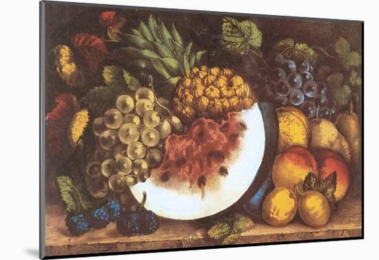 Fruits Autumn Varieties-Currier & Ives-Mounted Art Print