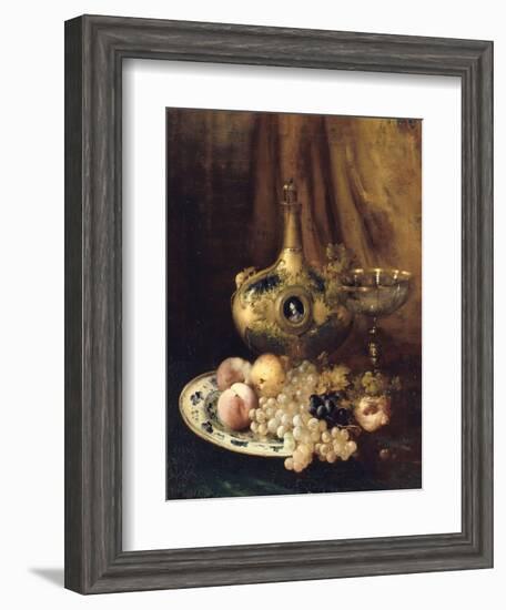 Fruits et objets d'art sur une table avec l'aiguière de François Ier-Antoine Vollon-Framed Giclee Print