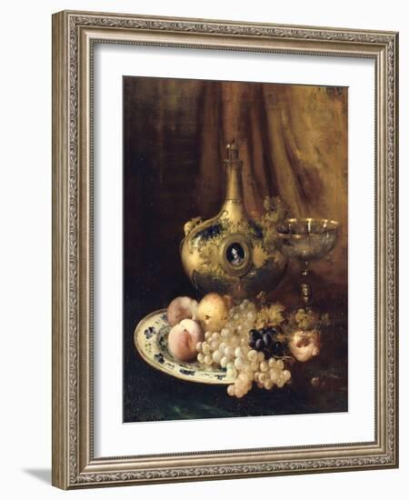 Fruits et objets d'art sur une table avec l'aiguière de François Ier-Antoine Vollon-Framed Giclee Print