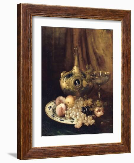 Fruits et objets d'art sur une table avec l'aiguière de François Ier-Antoine Vollon-Framed Giclee Print