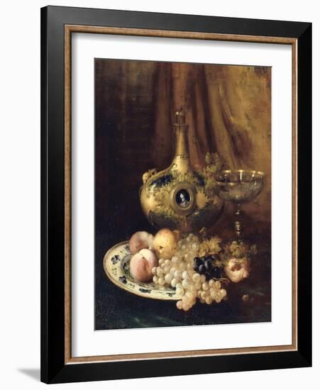 Fruits et objets d'art sur une table avec l'aiguière de François Ier-Antoine Vollon-Framed Giclee Print