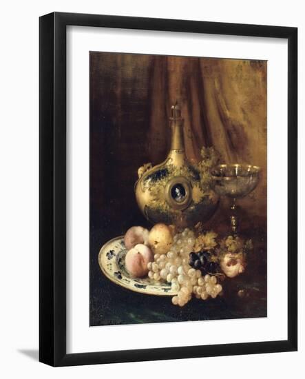 Fruits et objets d'art sur une table avec l'aiguière de François Ier-Antoine Vollon-Framed Giclee Print