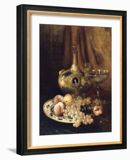 Fruits et objets d'art sur une table avec l'aiguière de François Ier-Antoine Vollon-Framed Giclee Print