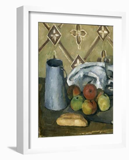 Fruits, serviette et boîte à lait-Paul Cézanne-Framed Giclee Print