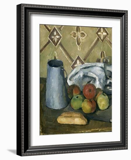 Fruits, serviette et boîte à lait-Paul Cézanne-Framed Giclee Print