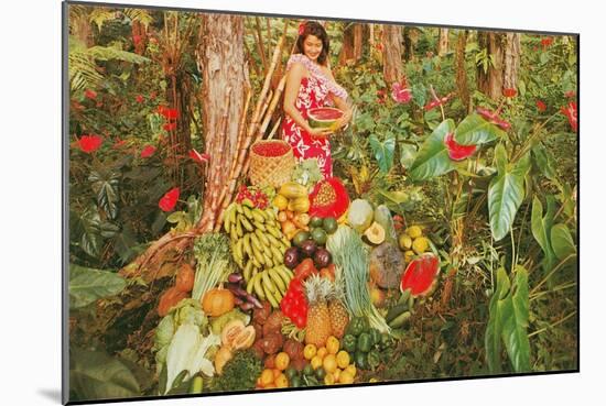 Fruits, Vegetables in Jungle Paradise-null-Mounted Art Print