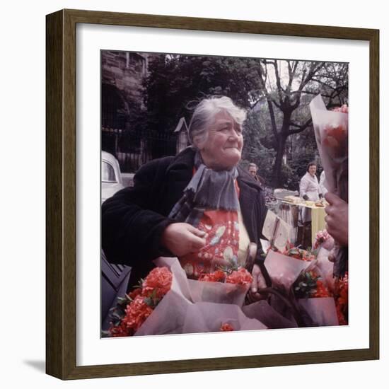 Fruits, Vegetables, Meat, Polutry, and Flowers Sold in Rue Mouffetard Market, Quartier Latin-Alfred Eisenstaedt-Framed Photographic Print