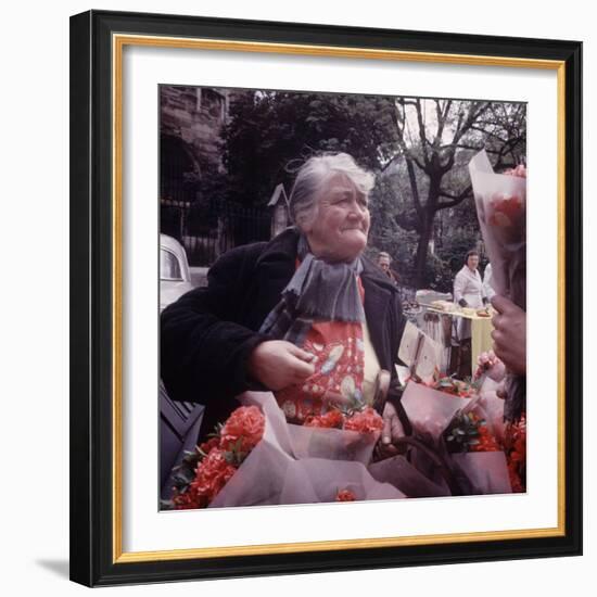 Fruits, Vegetables, Meat, Polutry, and Flowers Sold in Rue Mouffetard Market, Quartier Latin-Alfred Eisenstaedt-Framed Photographic Print