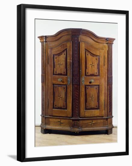 Fruitwood Cabinet with Molded Cornice and Carved Panels, Ca 1780, Germany-null-Framed Giclee Print