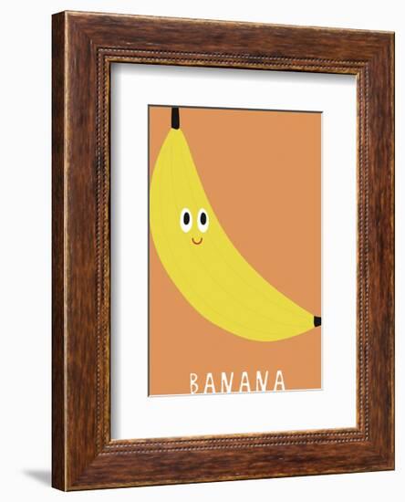 Fruity Friends - Banana-Clara Wells-Framed Giclee Print