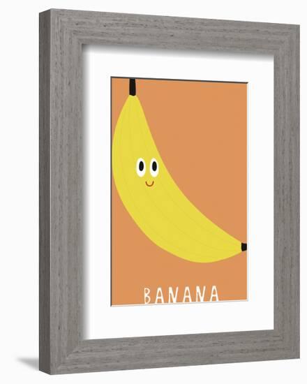 Fruity Friends - Banana-Clara Wells-Framed Giclee Print