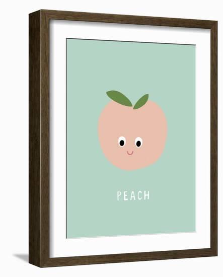 Fruity Friends - Peach-Clara Wells-Framed Giclee Print