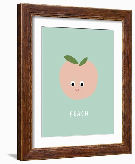 Fruity Friends - Peach-Clara Wells-Framed Giclee Print