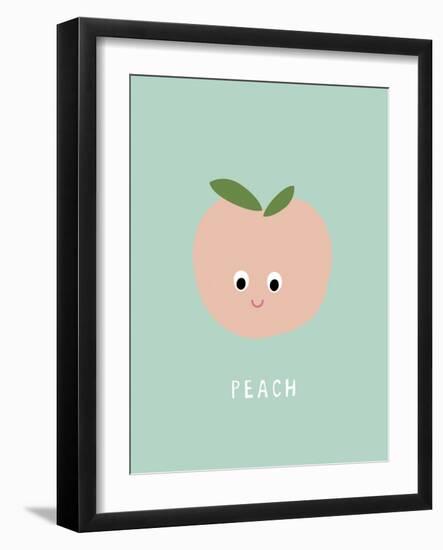 Fruity Friends - Peach-Clara Wells-Framed Giclee Print