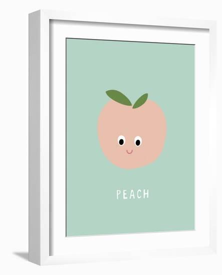 Fruity Friends - Peach-Clara Wells-Framed Giclee Print