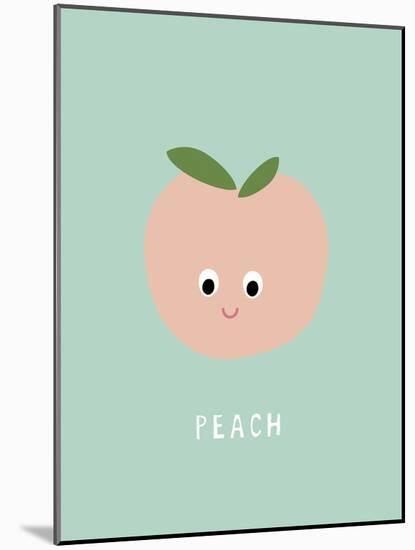 Fruity Friends - Peach-Clara Wells-Mounted Giclee Print