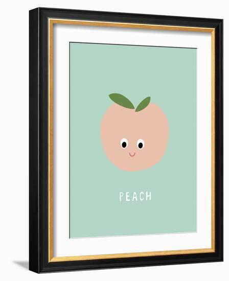 Fruity Friends - Peach-Clara Wells-Framed Giclee Print