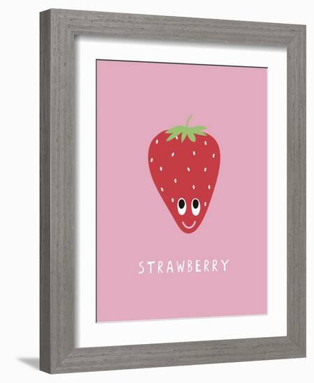 Fruity Friends - Strawberry-Clara Wells-Framed Giclee Print